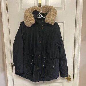 Torrid Women Parka Jacket 00 - M/L Black Quilted Fur Trim‎ Winter Outdoor Warm